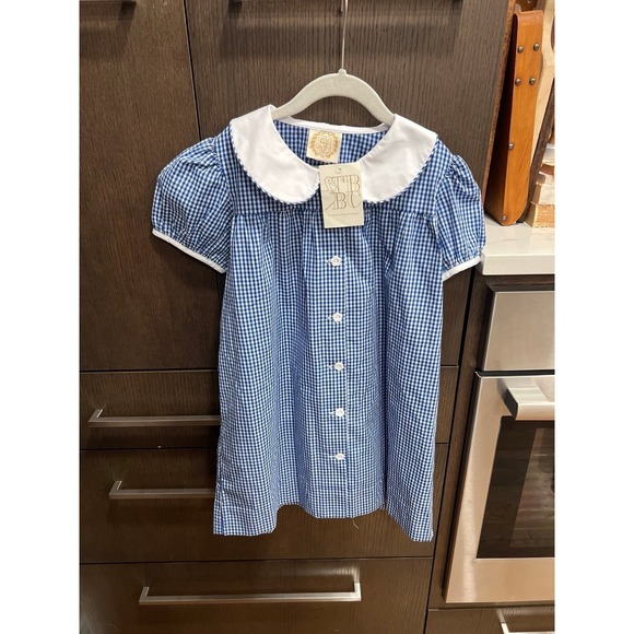 The Beaufort Bonnet Company Other - The Beaufort Bonnet Company (TBBC) royal blue gingham girls' dress white 8